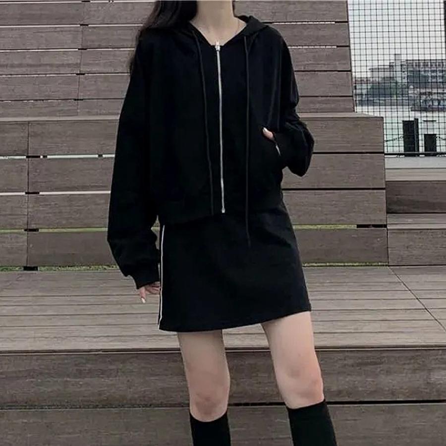 韓国 秋冬 ショート丈 ダブルジップ パーカー 羽織り オルちゃん レディース ta684p_01.jpg