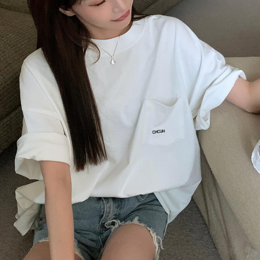 tシャツ 半袖 プリント ポケット刺繍 レディース メンズ おしゃれ