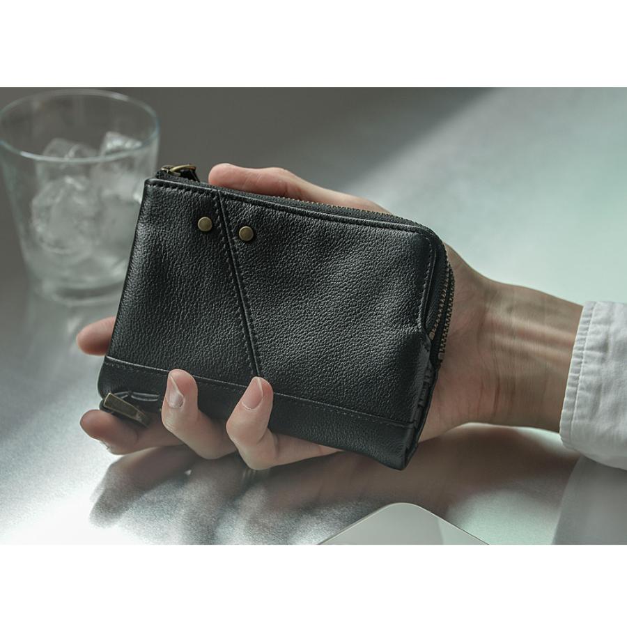 財布 二つ折り メンズ 二つ折り財布 ファスナー 本革 レザー カード