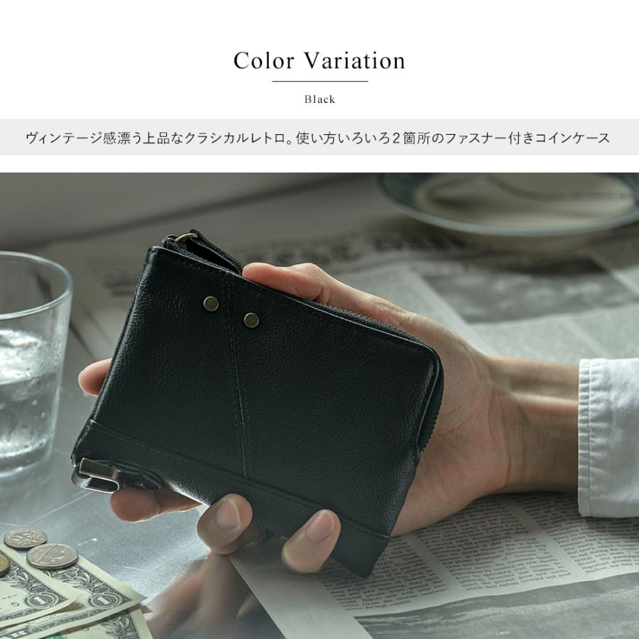 財布 二つ折り メンズ 二つ折り財布 ファスナー 本革 レザー カード