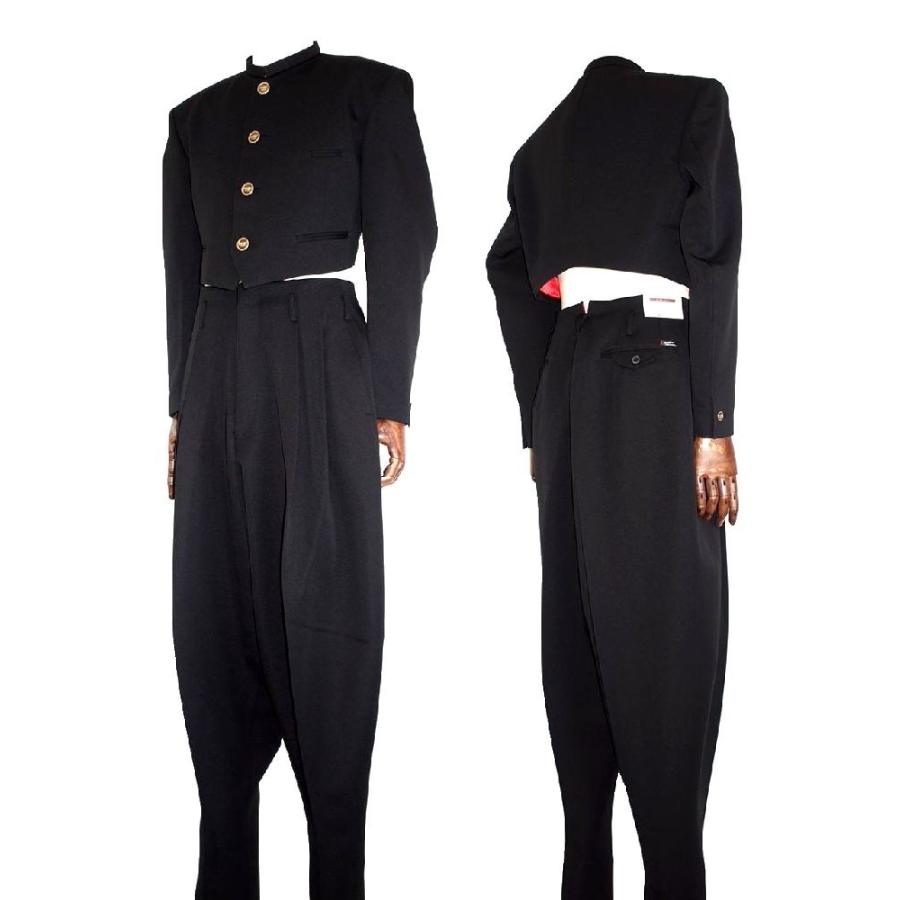 応援団用短蘭セット 変形学生上下組 学生服 短ラン38cm＆バナナボンタン50cmx18cm 短ランセット ギンギン＆ブロンド2 