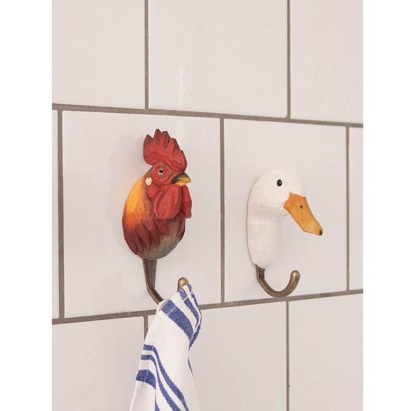 アニマル・フック 北欧 スウェーデン 木製 手彫り 壁掛け 剥製風