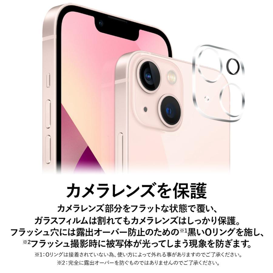 クロスフォレスト iPhone 13 mini / 13 用 背面 カメラレンズ保護 ガラスフィルム カメラ保護フィルム カメラカバー レンズ保護 透明クリア |  | 01