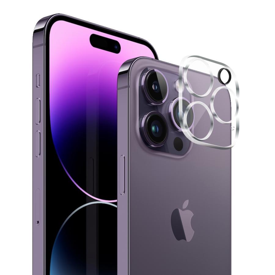 クロスフォレスト iPhone 14Pro / 14 Pro Max 用 背面 カメラレンズ保護 ガラスフィルム カメラ保護フィルム カメラカバー レンズ保護 透明クリア | 