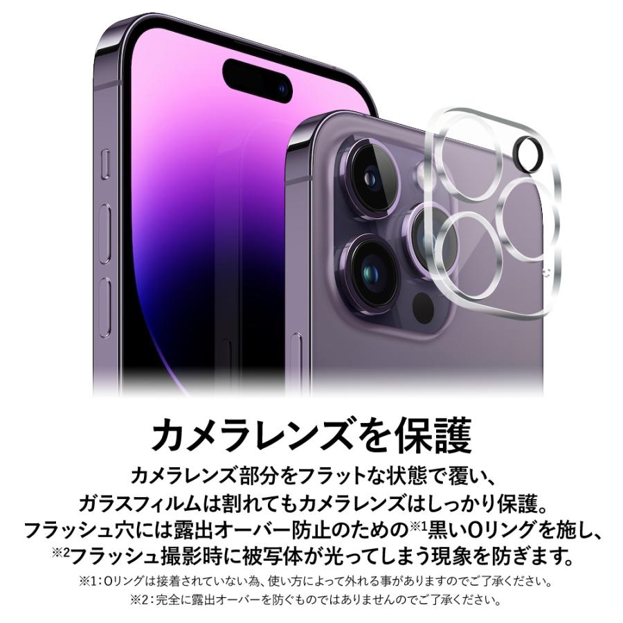 クロスフォレスト iPhone 14Pro / 14 Pro Max 用 背面 カメラレンズ保護 ガラスフィルム カメラ保護フィルム カメラカバー レンズ保護 透明クリア |  | 01