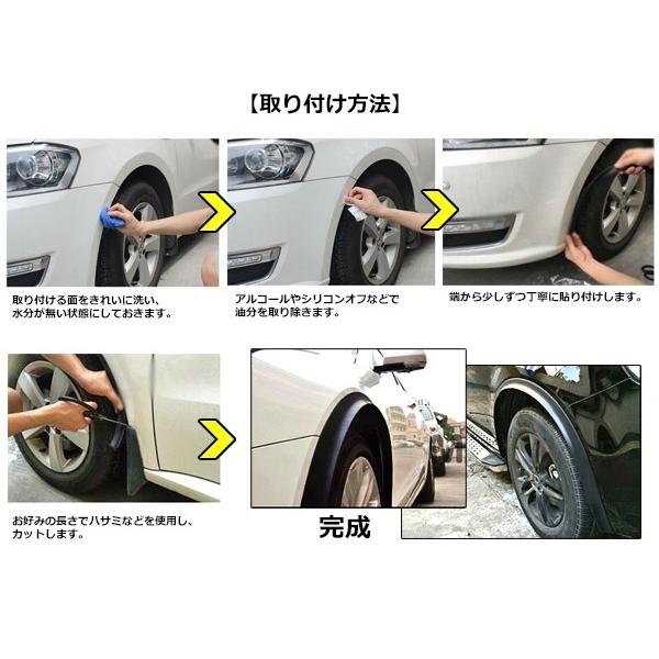 汎用 オーバーフェンダー 3m 2セット 合計6m フェンダーフレア 