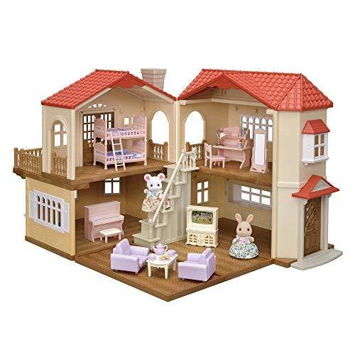 【激安大特価！】  【Amazon.co.jp 限定】シルバニアファミリー ―なかよしガールズセット― デラックス 赤い屋根の大きなお家 着せかえ人形