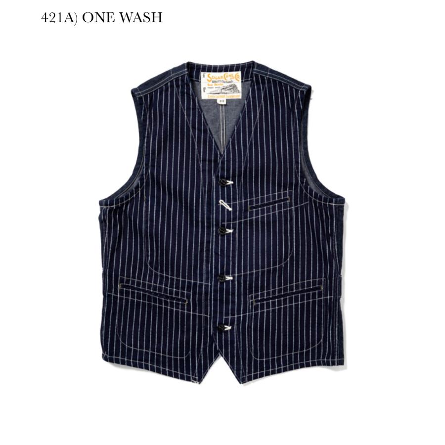 SUGAR CANE SC12654 “9oz.WABASH STRIPE WORK VEST” : crossover.co