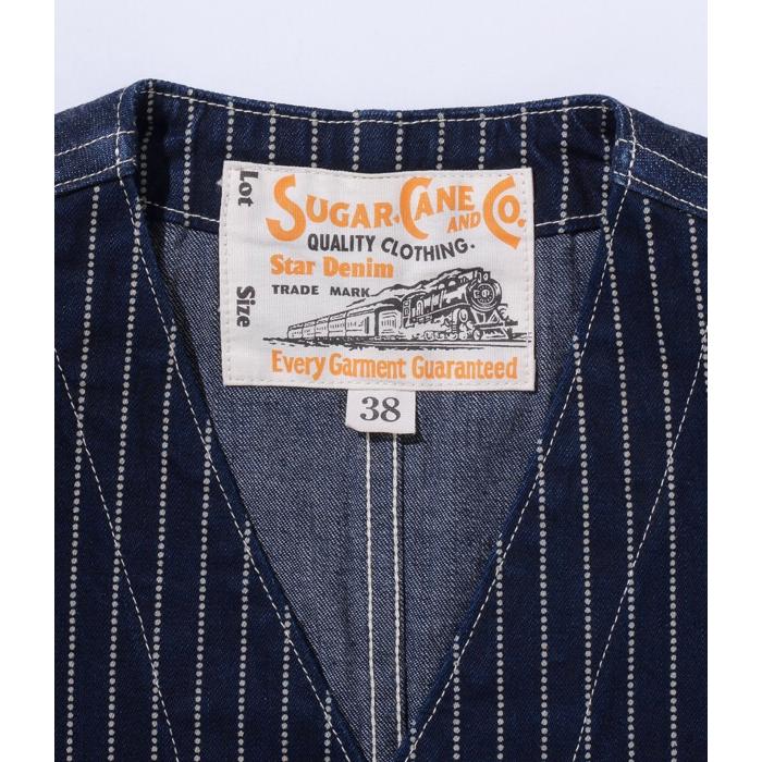シュガーケーン【SUGAR CANE】SC12654 9oz. WABASH STRIPE WORK VEST 