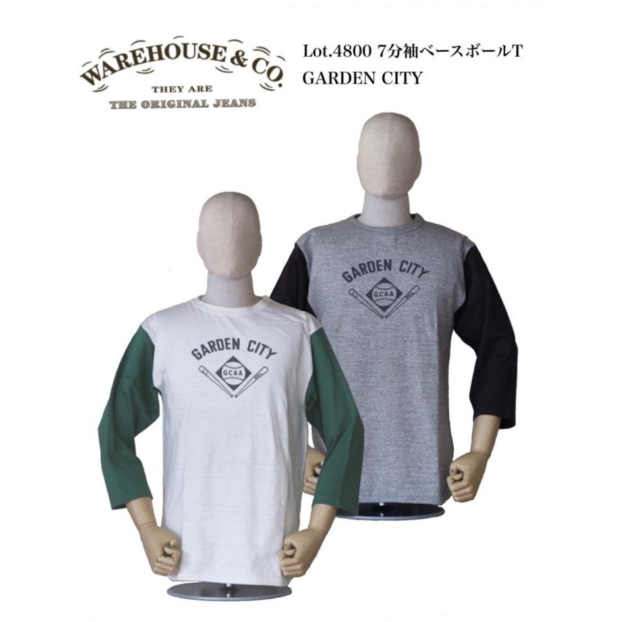 ウエアハウス Lot 4800 7分袖ベースボールTシャツ 2枚セット サイズL WAREHOUSE（ウエアハウス） Lot.4800 7分袖ベースボールTシャツ GARDEN