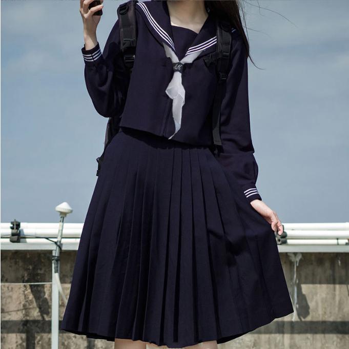 ベーシック和風セーラー服 ロング セーラー服スカート 制服学生 ベーシック和風セーラー服 ロング セーラー服スカート 制服学生