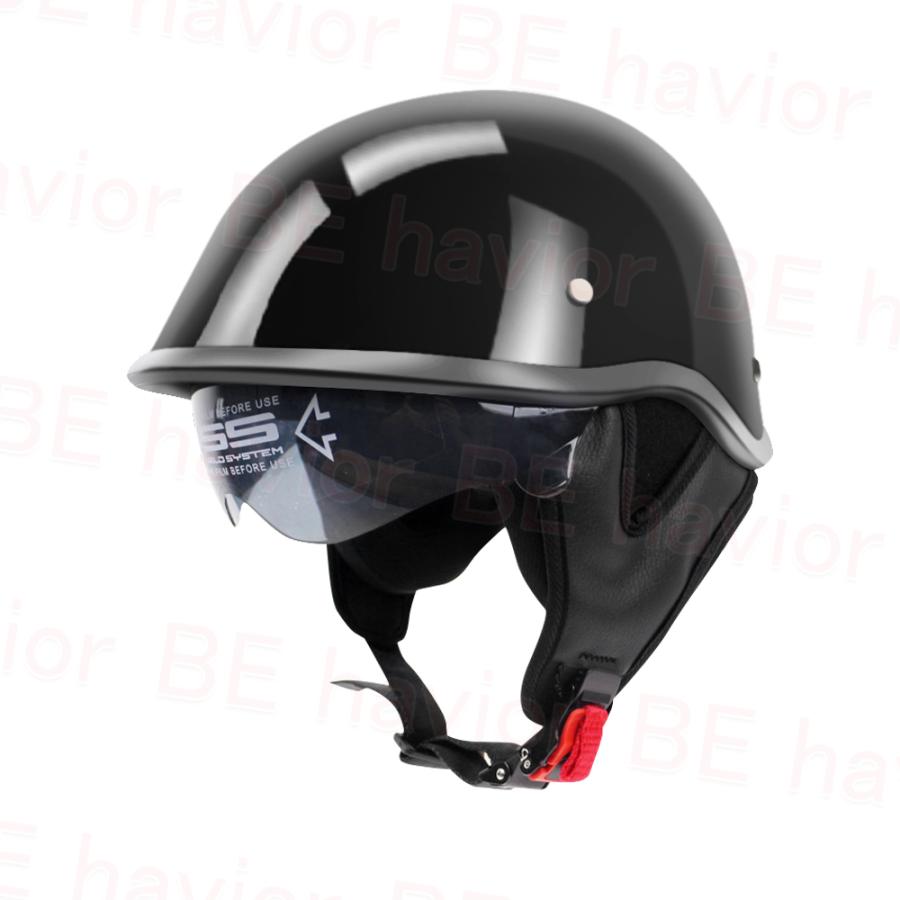 公道使用不可 装飾ヘルメット ハーフヘルメット ヴィンテージ 半キャップ 半帽 半ヘル 男女兼用 耳カバー付き シールド可動 軽量 蒸れない ABS製 |  | 01