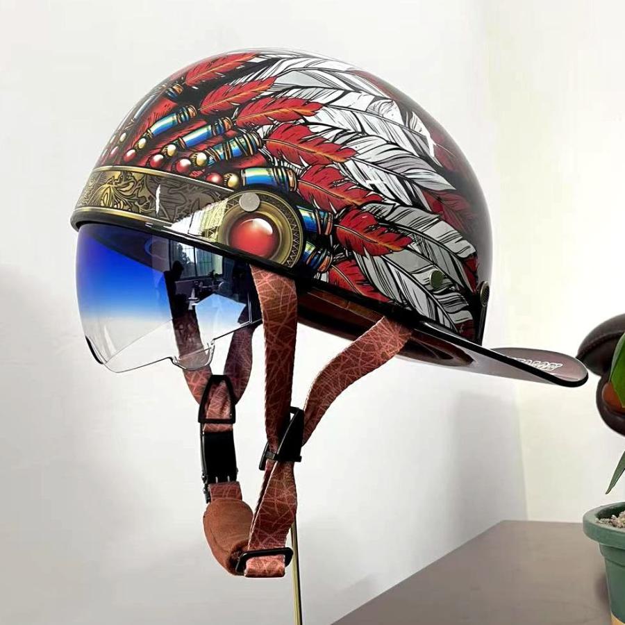 公道対応不可 装飾ヘルメット ハーフヘルメット 半キャップ シールド可動 野球帽 つば付き ユニセックス 男女兼用 軽量 日除け 夏季適用 |  | 08