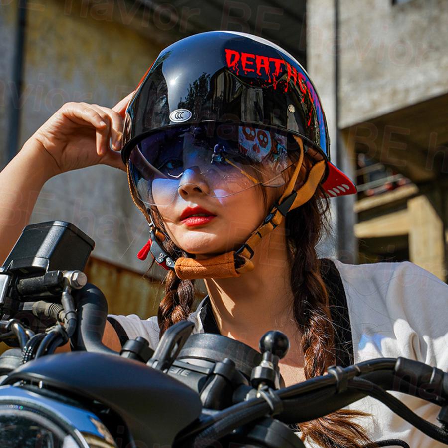 公道対応不可 装飾ヘルメット ハーフヘルメット 半キャップ シールド可動 野球帽 つば付き ユニセックス 男女兼用 軽量 日除け 夏季適用 |  | 15