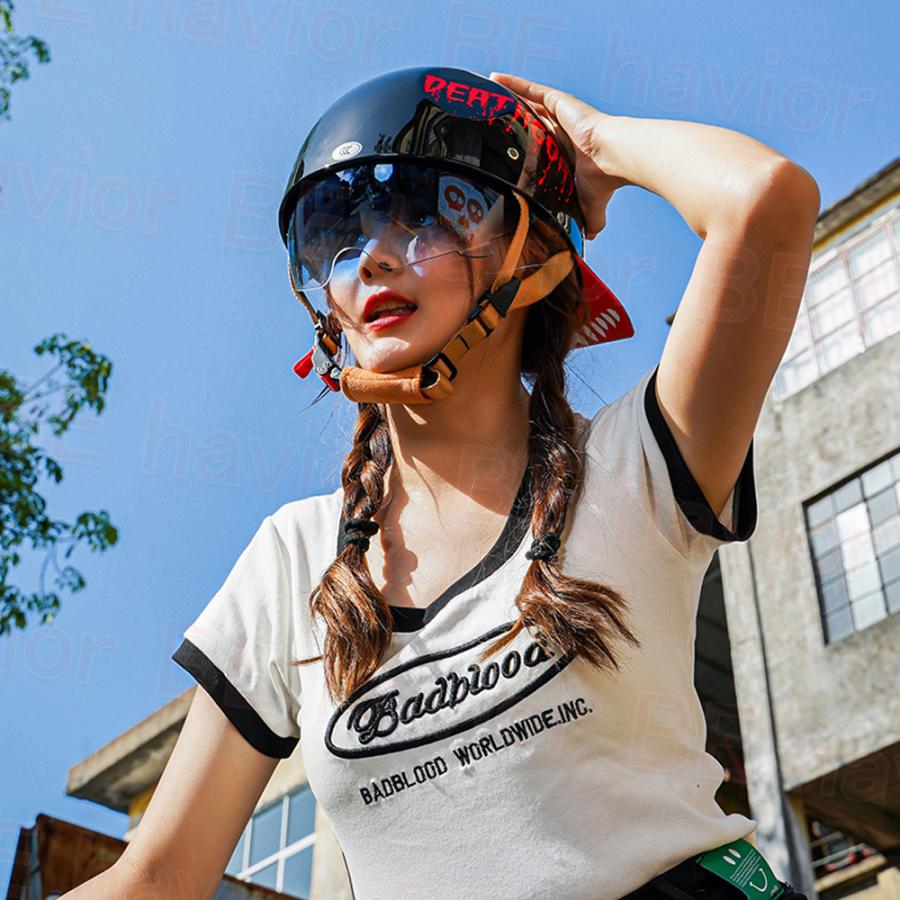 公道対応不可 装飾ヘルメット ハーフヘルメット 半キャップ シールド可動 野球帽 つば付き ユニセックス 男女兼用 軽量 日除け 夏季適用 |  | 16