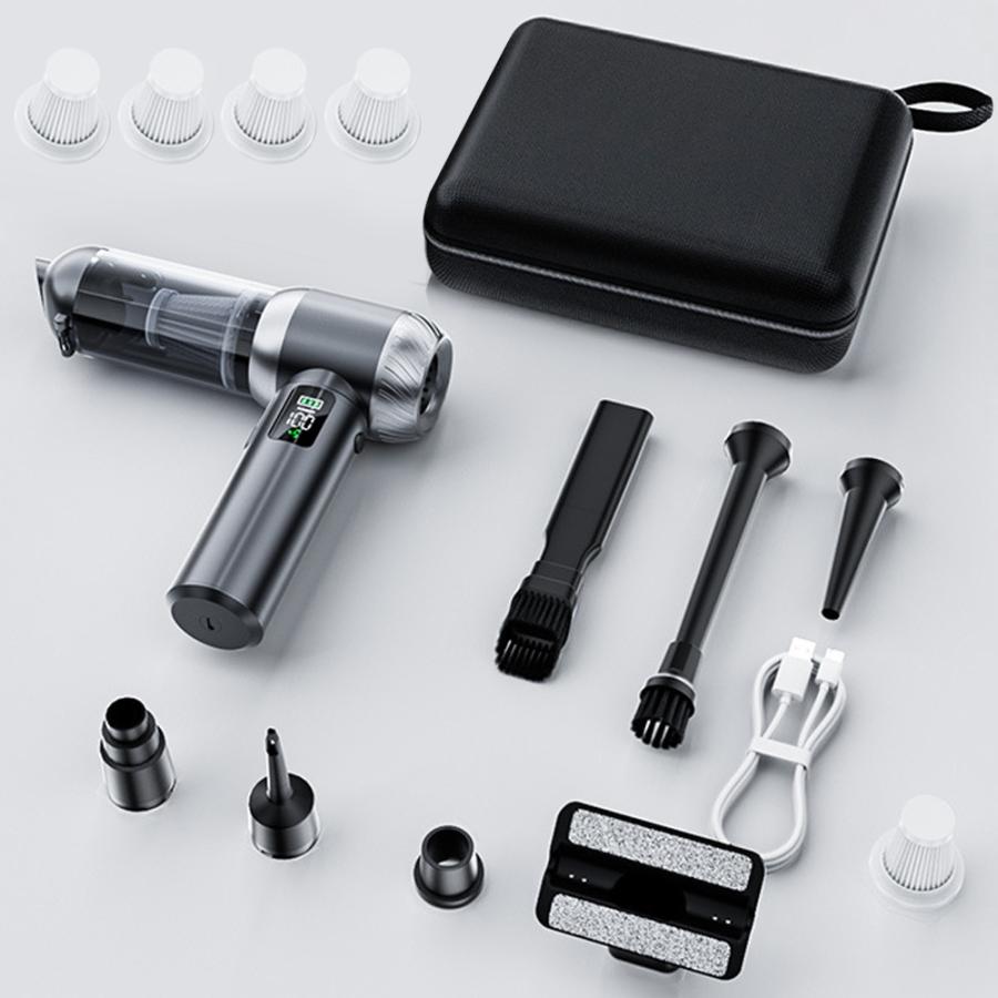 【6000mAh】コードレス掃除機 ハンディクリーナー 49800PA 強力吸引 ブラシレスモーター HEPAフィルター 残量表示 LEDライト照明 ハンド掃除機 車内掃除機 |  | 12