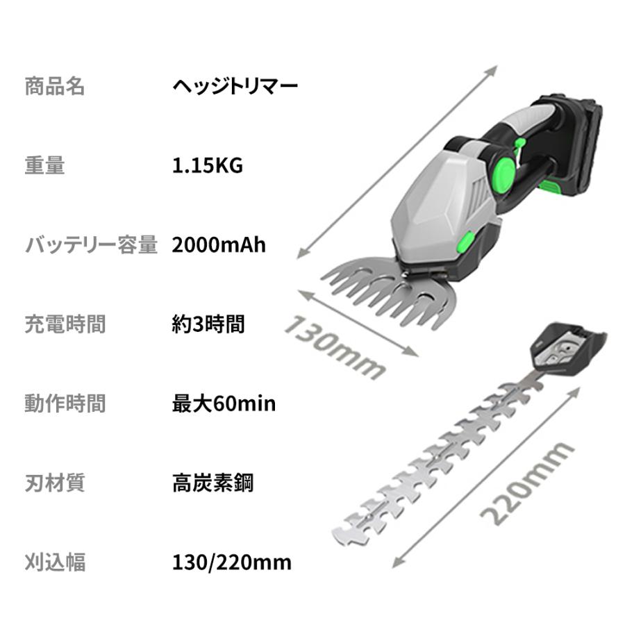 電動芝生バリカン⭐️ヘッジトリマー 手持ち 剪定 草刈り コードレス マキタ対応 芝生バリカン ヘッジトリマー 植木バリカン 充電式 芝生 コードレス