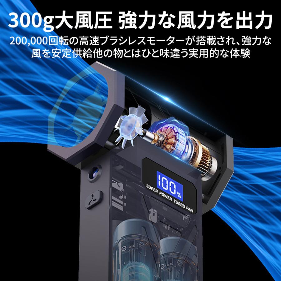 【風速80m+/s・8000mAh】エアダスター エアブロワー 200000RPM ブロワー ブラシレスモーター LED照明 スクリーン 残量表示 四段階調整 強力 洗車 電動 小型 |  | 07