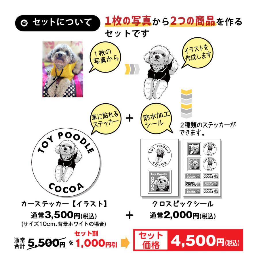 イラストステッカーセット 車に貼れるステッカー 防水加工シール 犬 猫