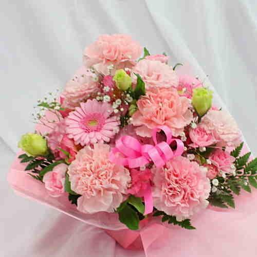誕生日・お祝いにピンク系の花のオリジナルフラワーアレンジメント