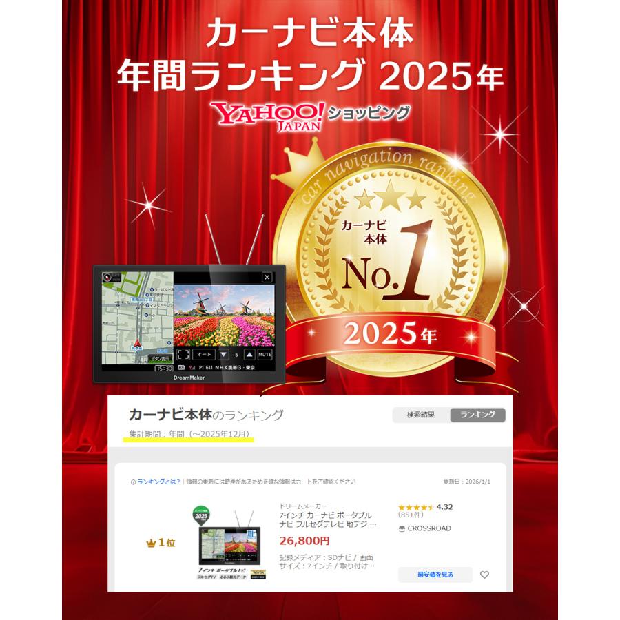 【美品】DreamMaker ドリームメーカー　PN0708A 7インチカーナビ PN0708A-BOX｜1DINカーナビ 7インチフルセグTV 2025年度版ゼンリン地図