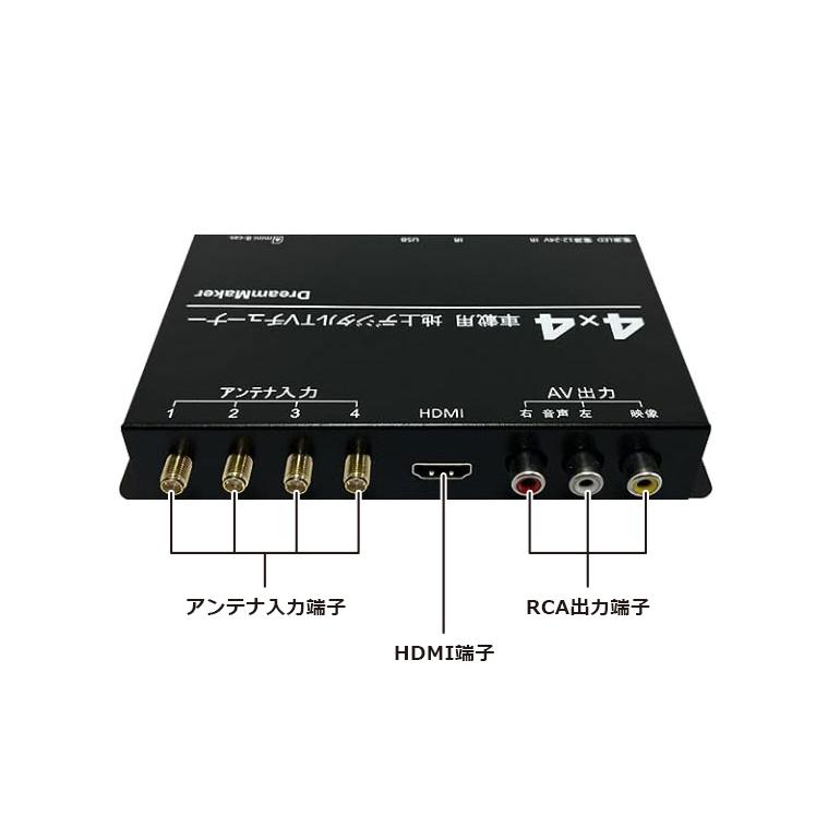 地デジチューナー フルセグチューナー 車載 4×4 外付け HDMI カーテレビ カーTV 車載モニター カーモニター カーナビ リモコン付 TVチューナー TUF006｜crossroad2007｜11