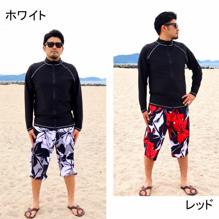 サーフパンツ メンズ ロング丈【TURNING POINT】花柄 海水パンツ 海