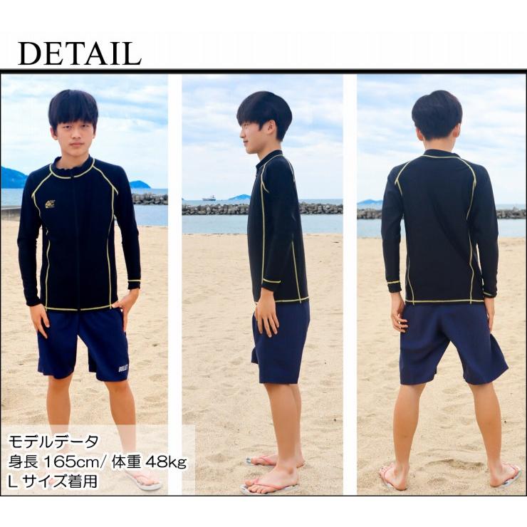 ラッシュガード メンズ 長袖 ジップアップ マリンスポーツ