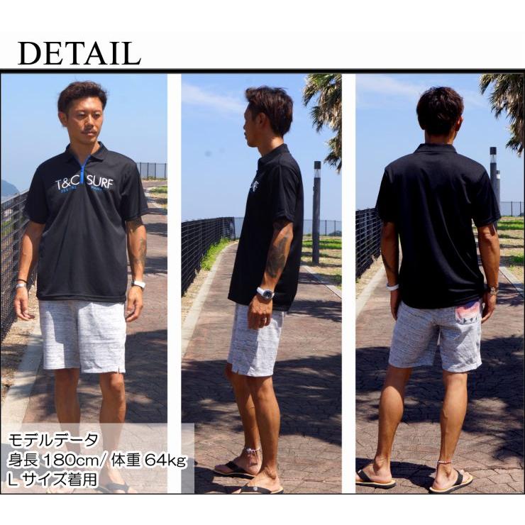 ラッシュガード メンズ 半袖 ハーフジップ ポロシャツタイプ T&C Surf