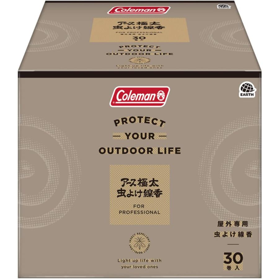 コールマン アース極太 虫よけ線香 30巻箱入 屋外 キャンプ アウトドア 農作業 山仕事の虫よけ アブ ブヨ (アース製薬) | Coleman