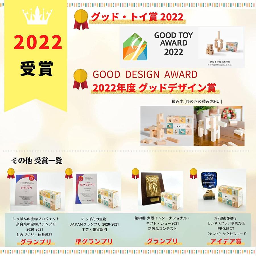 ひのきの積み木 HUI (フーイ) 知育玩具 無塗装 木のおもちゃ プレゼント ギフト 国産 |  | 01