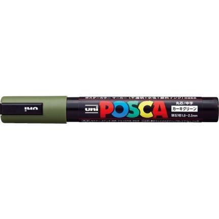 ポスカ 中字丸芯 インク色:カーキグリーン 品番:PC5M.7 三菱鉛筆(uni) 専門ストア サインペン