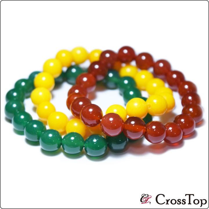 メノウ 3連 ラスタカラー ブレスレット レゲエ reggae ジャマイカ