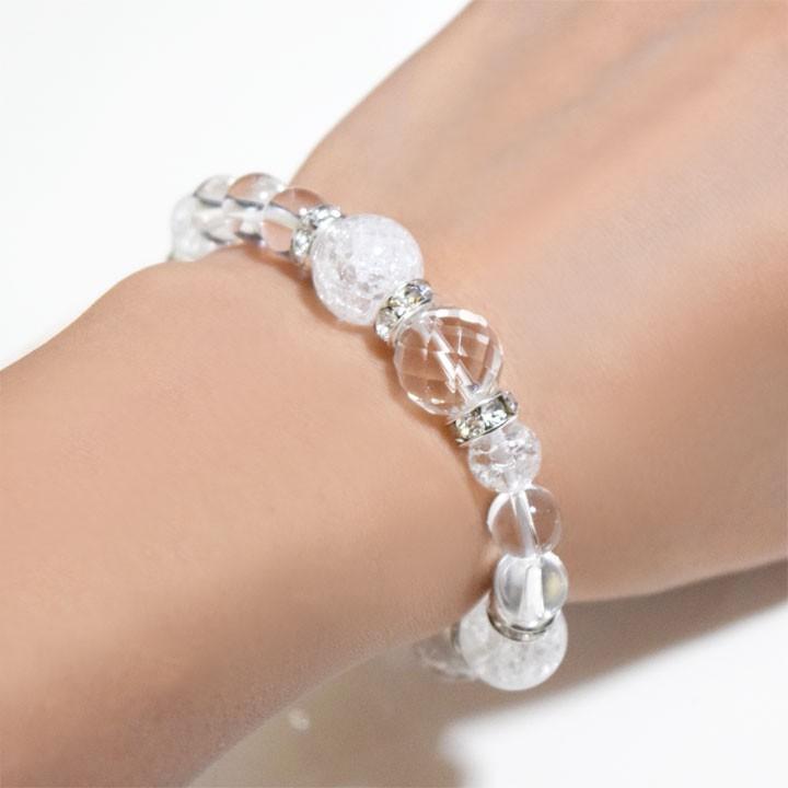 AAAAA 水晶 ブレスレット 5A 天然石 パワーストーン クラック水晶 高