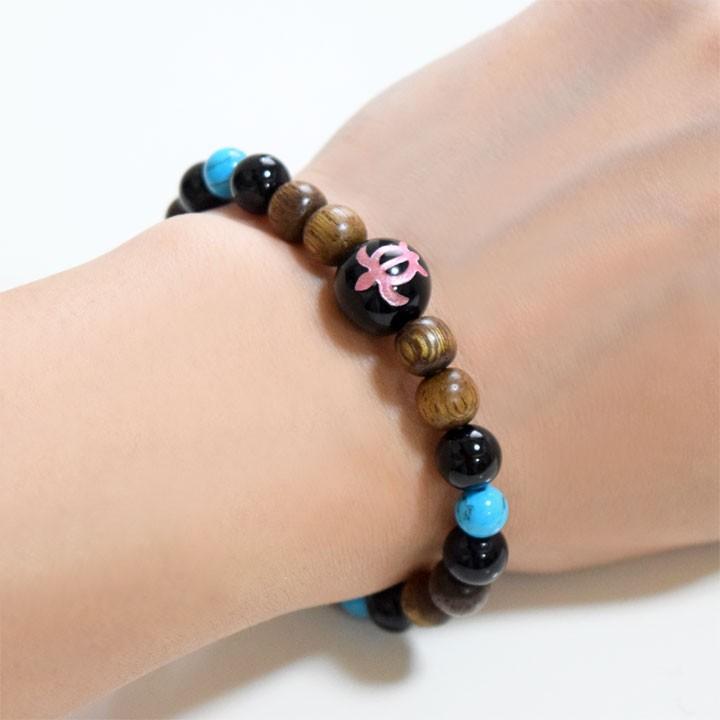 ウッドビーズ ホヌ ブレスレット ハワイアンジュエリー ターコイズ