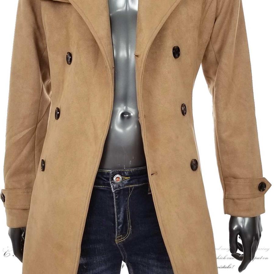 トレンチコート メンズ ロングコート フェイクスエード ダブル ビジネス ちょいワル 秋 冬 オフホワイト ベージュ ワインレッド ブラック 白 黒 B0916 02id B0916 02 Crossworldyahoo 店 通販 Yahoo ショッピング