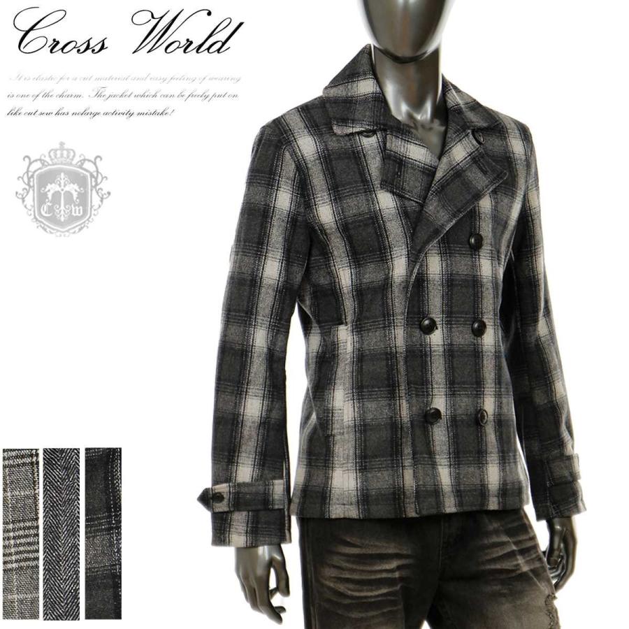 Pコート メンズ ピーコート メルトン ウール チェスター チェック グレンチェック ヘリンボーン オンブレチェック トラッド 2019年 新作 秋 冬 D011009 12hv D011009 12 Crossworldyahoo 店 通販 Yahoo ショッピング