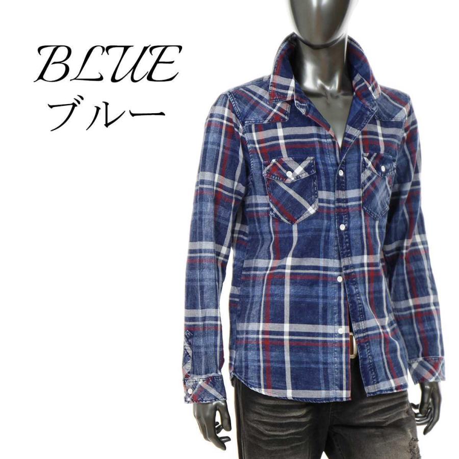 チェックシャツ メンズ 長袖 カジュアルシャツ インディゴ コットン アメカジ カッコいい おしゃれ 男性 服 21年新作 春 ブルー 青 ピンク I 02ij I 02 Crossworldyahoo 店 通販 Yahoo ショッピング