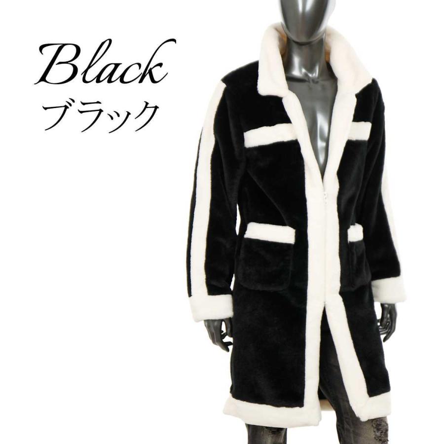 ファー コート フェイクファー コート メンズ ロングファーコート 配色 バイカラー ロング丈 ライン切替 モノトーン 年新作 冬 黒 ブラック K0211 01ig K0211 01 Crossworldyahoo 店 通販 Yahoo ショッピング