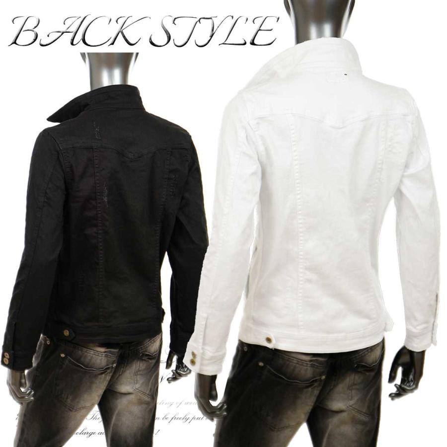 デニムジャケット メンズ Gジャン メンズ ダメージ加工 ショート丈 おしゃれ 2ポケット ちょいワル 春 白 黒 ブラック ホワイト V 01hp V 01 Crossworldyahoo 店 通販 Yahoo ショッピング