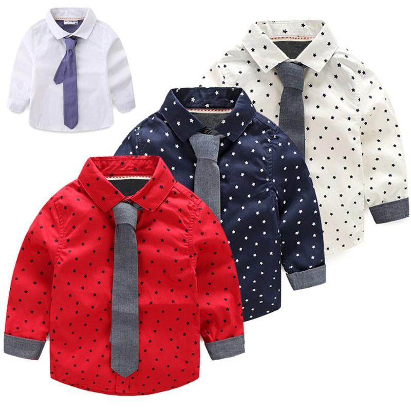 男の子 ワイシャツ ベビーシャツ 子供服 キッズ ｙシャ ツ長袖ブラウス 星柄 ネクタイ付き フォーマル 90 100 110 1 130 140 Et4032 Crossyou 通販 Yahoo ショッピング