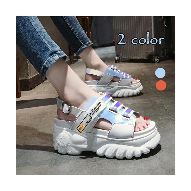 厚底サンダル レディース スニーカーサンダル 美脚 春夏 歩きやすい 韓国ファッション おしゃれ スポーツサンダル カジュアル 新作 Sd021 Crossyou 通販 Yahoo ショッピング