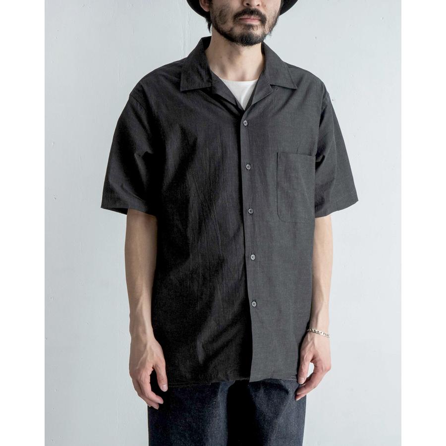 アボンタージ Open Collar Shirts S/S BLACK A VONTADE SALE！アボンタージ Vontade シャツ オープンカラー