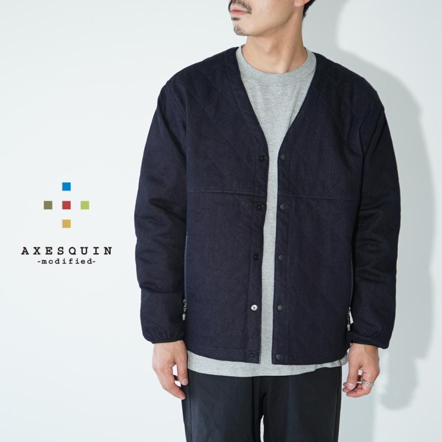 アクシーズクイン Axesquin デニム キルティング イージー カーディガン Vネックス スナップボタン メンズ 送料無料 Axesq Crouka Yahoo 店 通販 Yahoo ショッピング