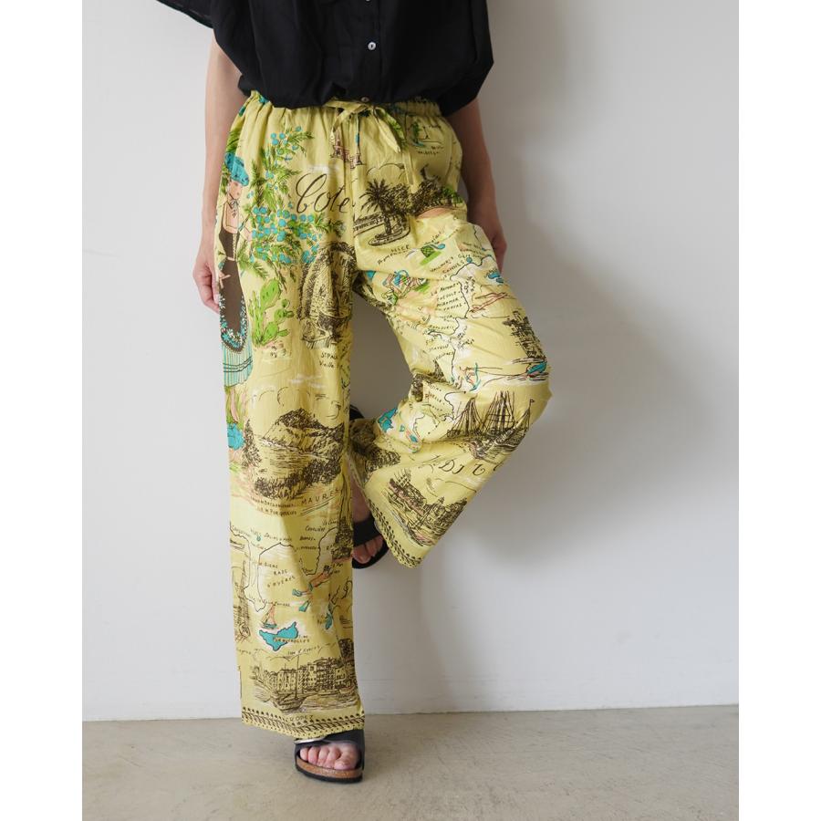 ビンドゥー BINDU イージーパンツ コットンボイル マッププリント  レディース Cotton Voile / Easy Pants BM-80320S26 BM-80320S25 【レビュー企画対象】の画像