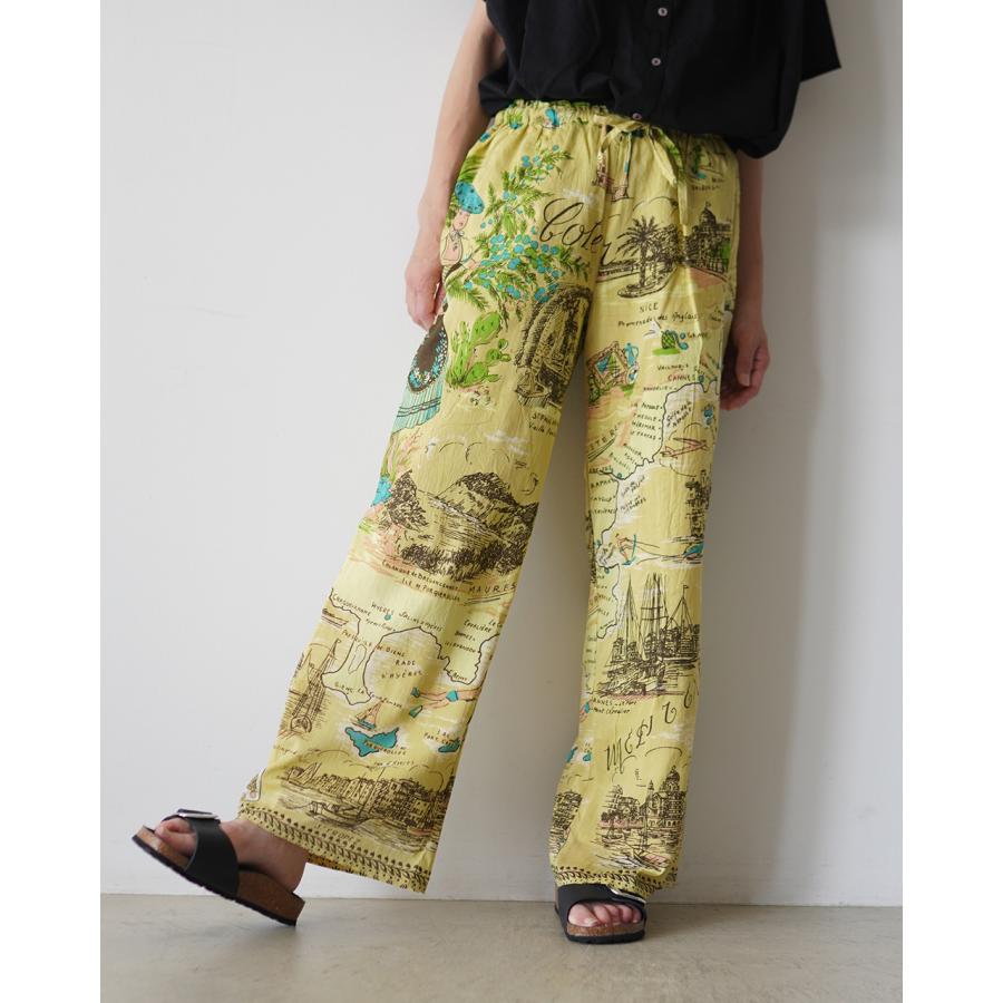 ビンドゥー BINDU イージーパンツ コットンボイル マッププリント  レディース Cotton Voile / Easy Pants BM-80320S26 BM-80320S25 【レビュー企画対象】の画像