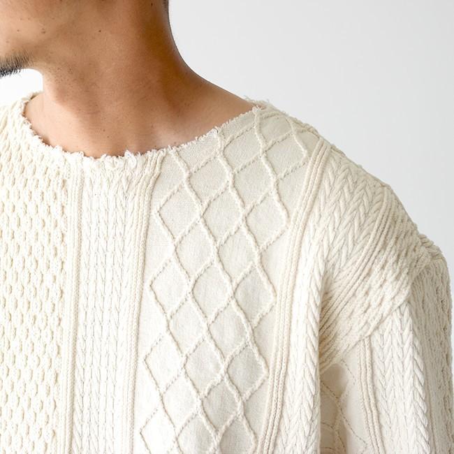 大人気新作 “CAL O LINE” Cable Knit 切りっぱなし オフホワイト