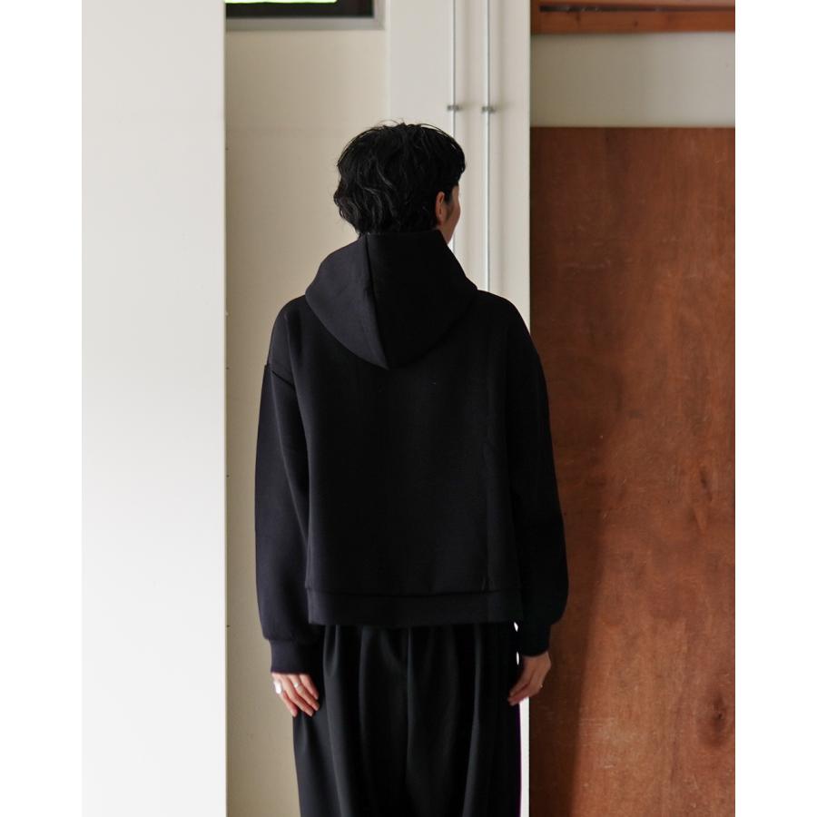 wafu リネン コットン 混紡 スウェット パーカー ブラック ユニセックス アウトレット！コメンスメント Commencement スウェット パーカー モチ