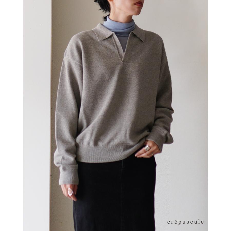 新品未使用　クレプスキュール　モスステッチ　グレー クレプスキュール crepscule Co Wo モスステッチスキッパー ユニ