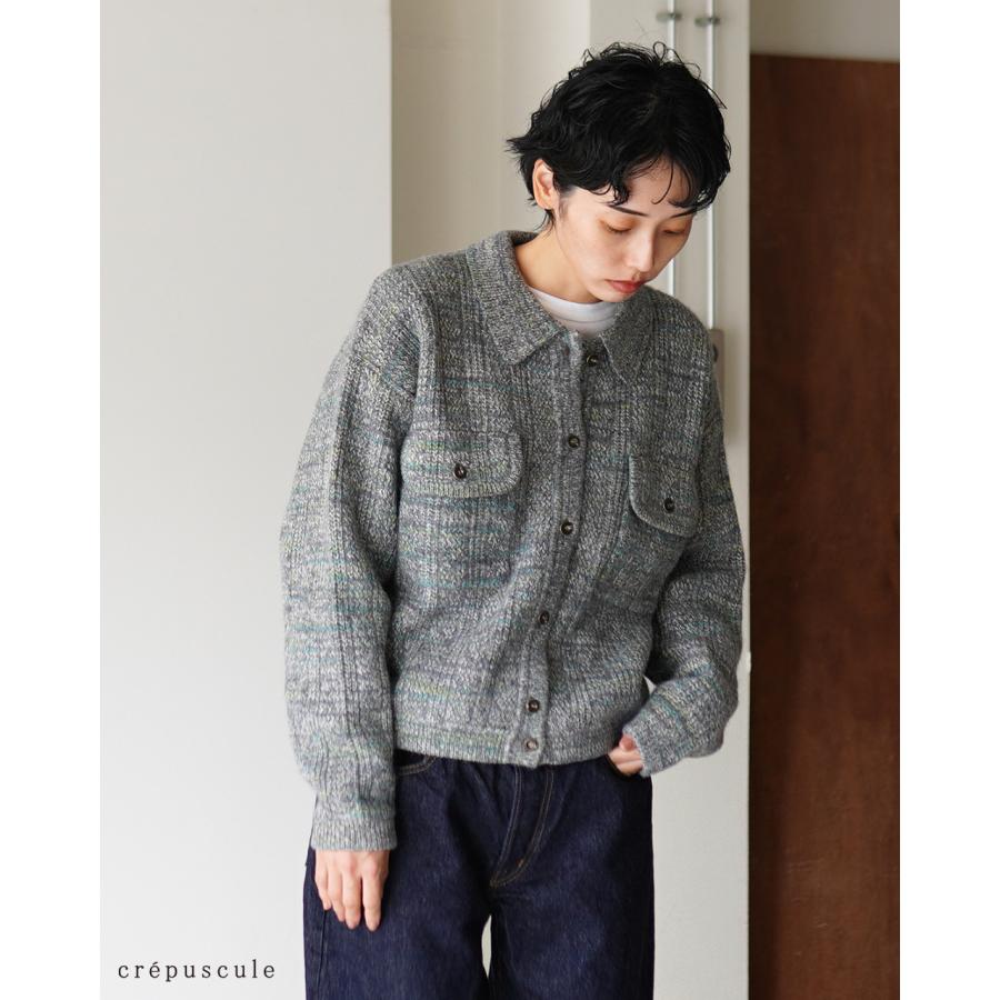 クレプスキュール crepscule ジャケット リブパターンニットジャケット
